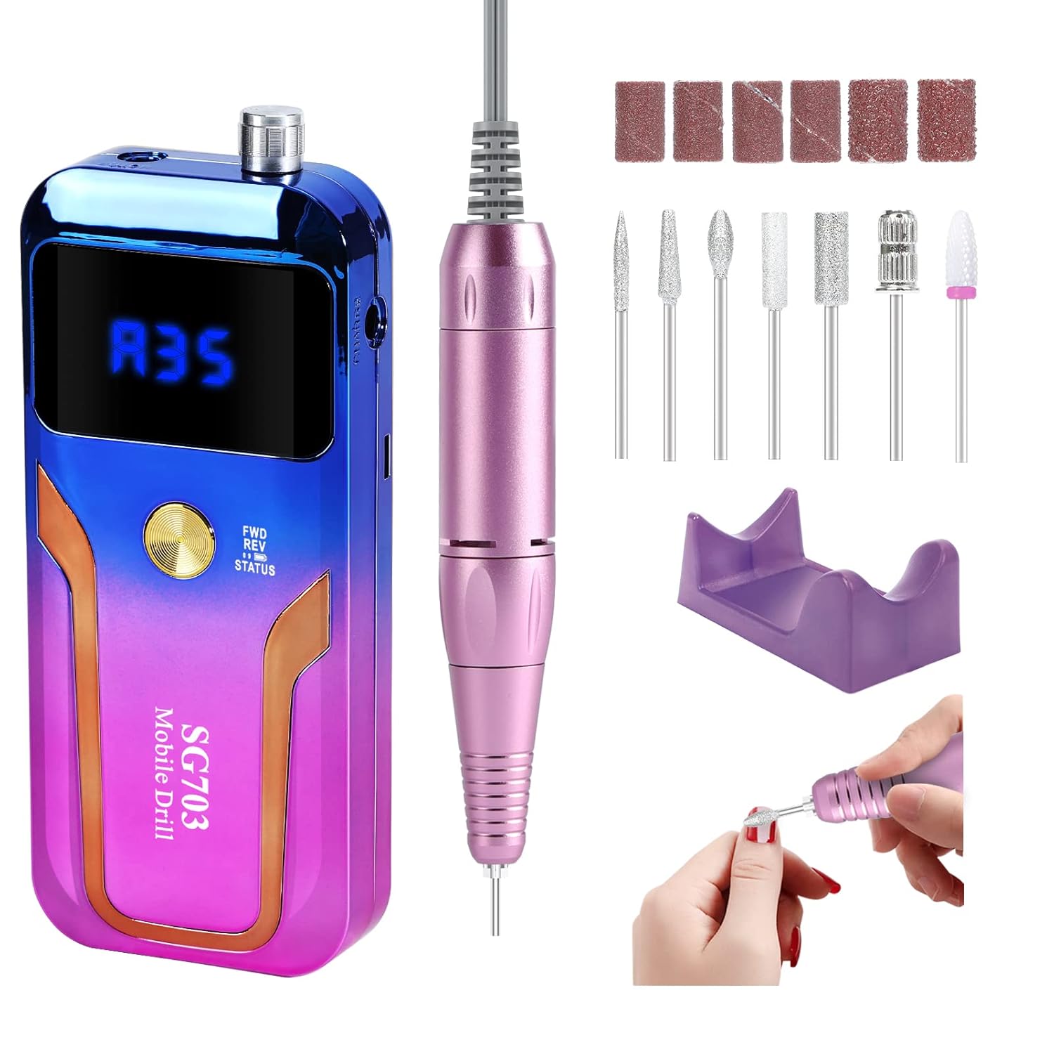 Portable Nail Drill Professional 35000 RPM for Salon & Home