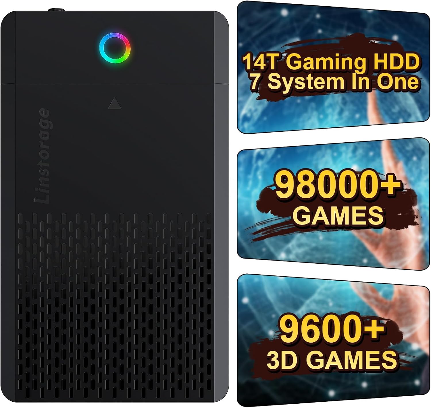 14TB Retro Gaming Hard Drive with 98000+ Games for All Systems