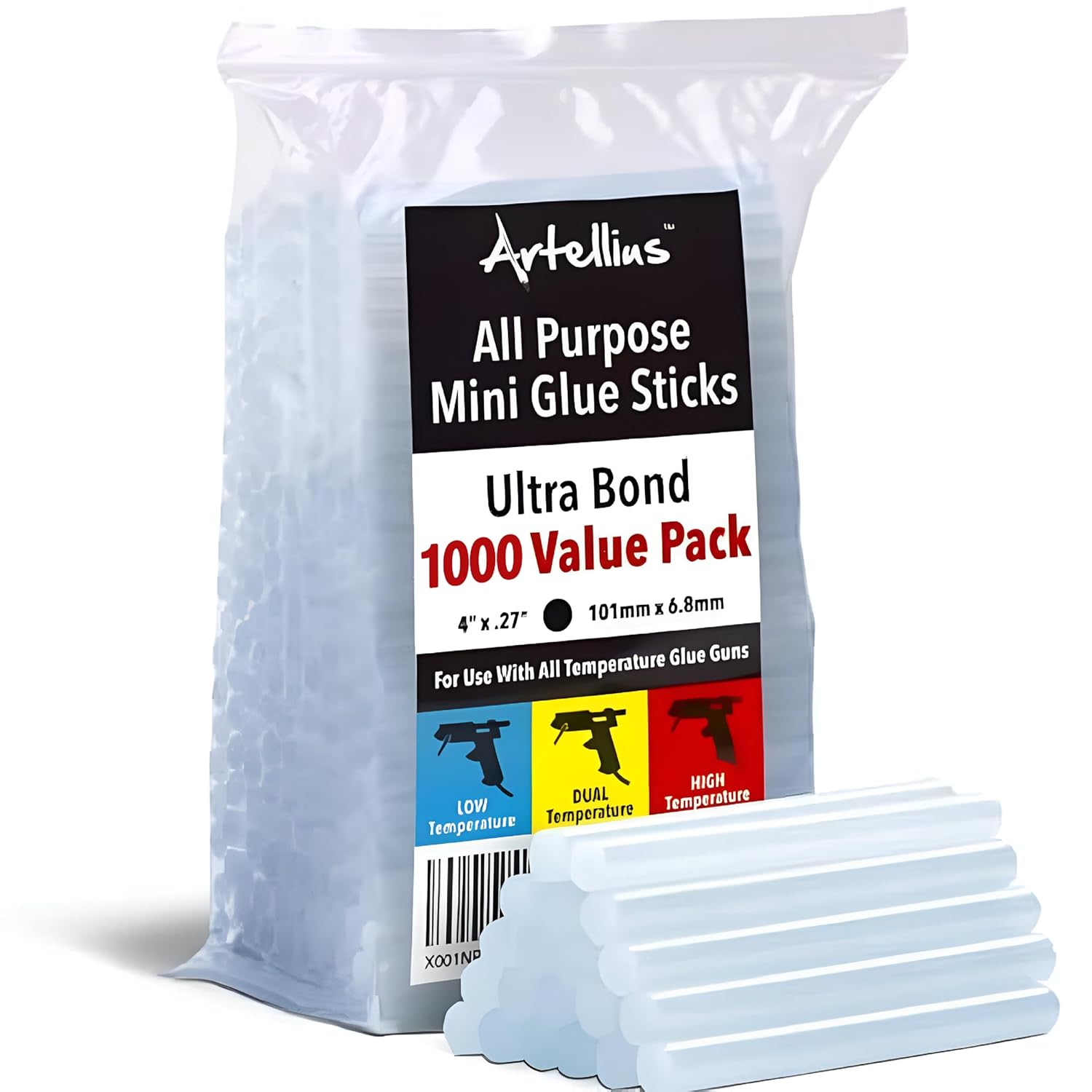 Mini Hot Glue Gun Sticks Bulk Pack of 1000 for Crafting Projects