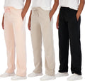 Women's Relaxed Fit Fleece Sweatpants 3-Pack - Cozy Wide Leg Real
