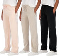 Women's Relaxed Fit Fleece Sweatpants 3-Pack - Wide Leg Cozy Set