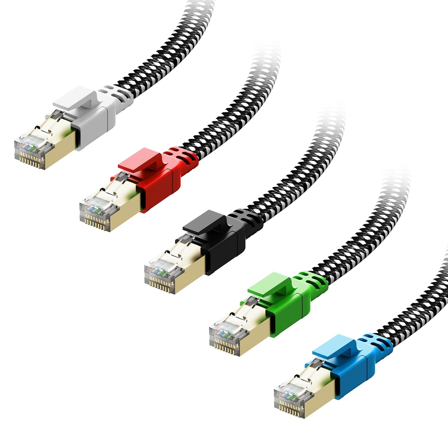 Orbram Cat 8 Ethernet Cable 5ft 5-Pack: Fast, Durable, Colorful