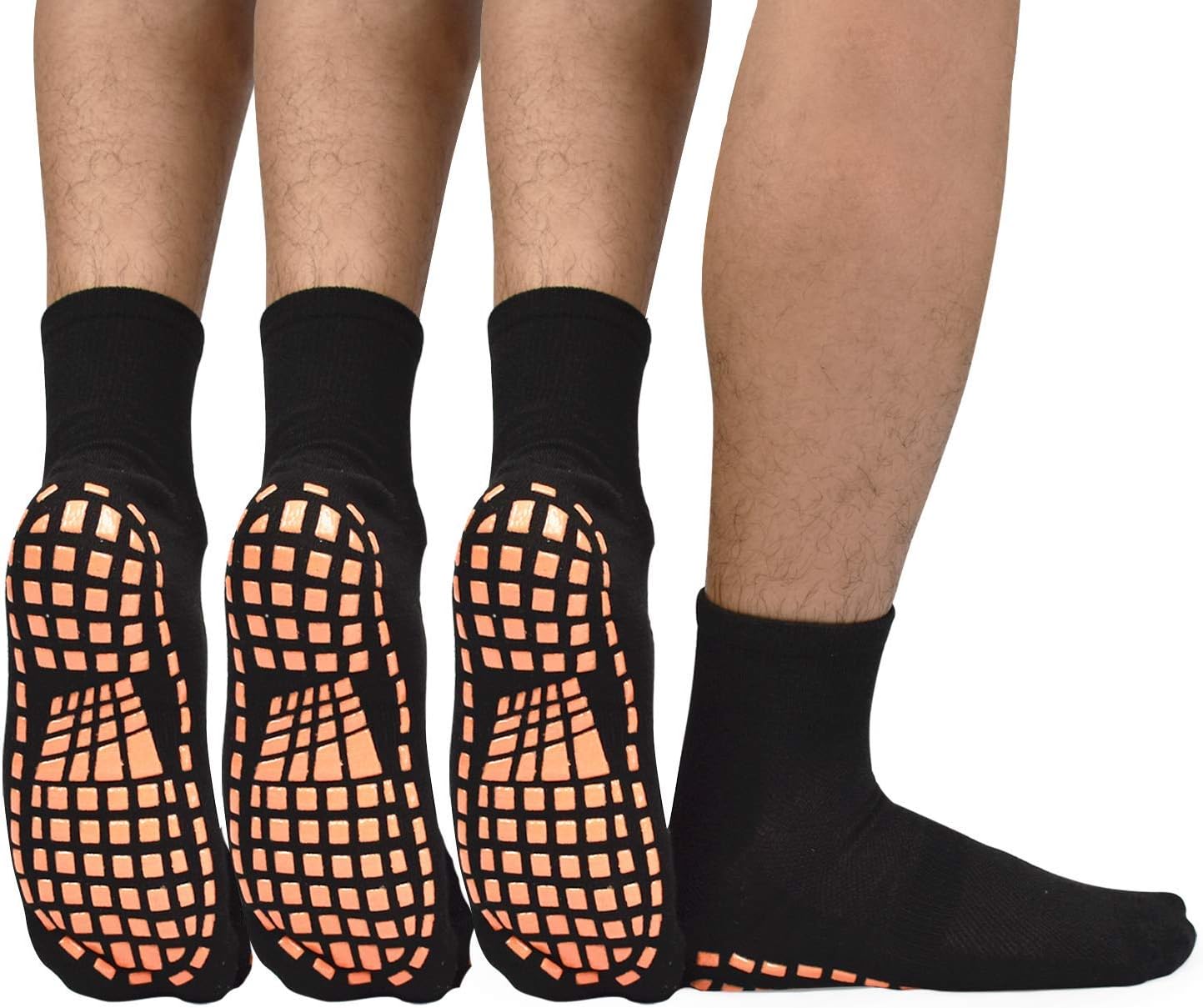 ELUTONG Non Slip Grip Socks 3 Pairs - Anti-Skid Workout Essential