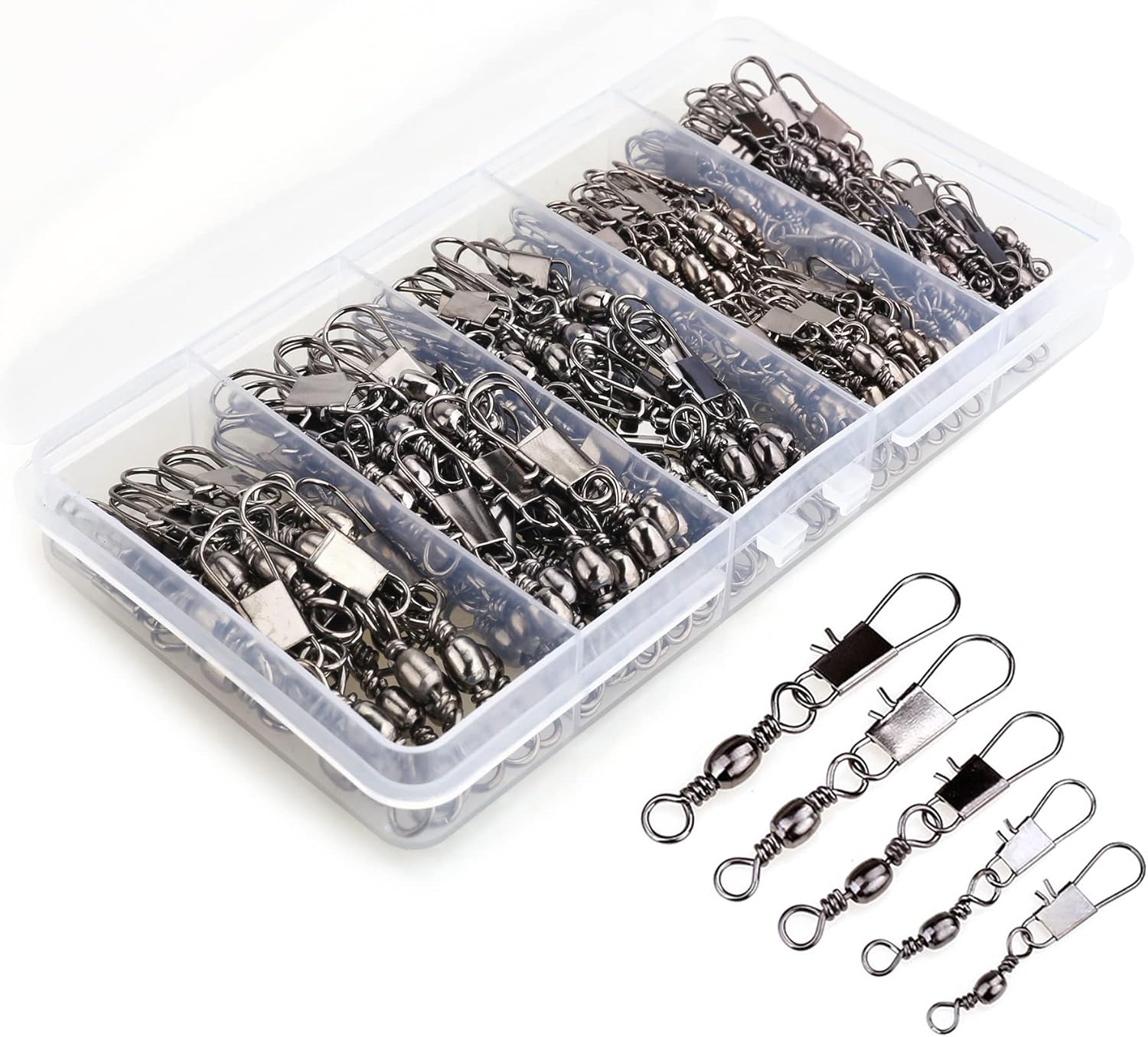 200PCS Premium Barrel Snap Swivel Fishing Gear by MOBOREST