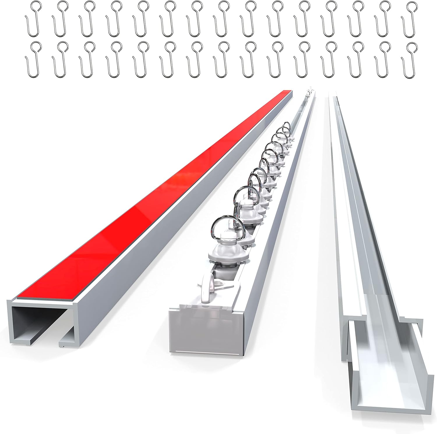UrbanRed 9.8FT Self-Adhesive Curtain Track - No Drill, Smooth Installation