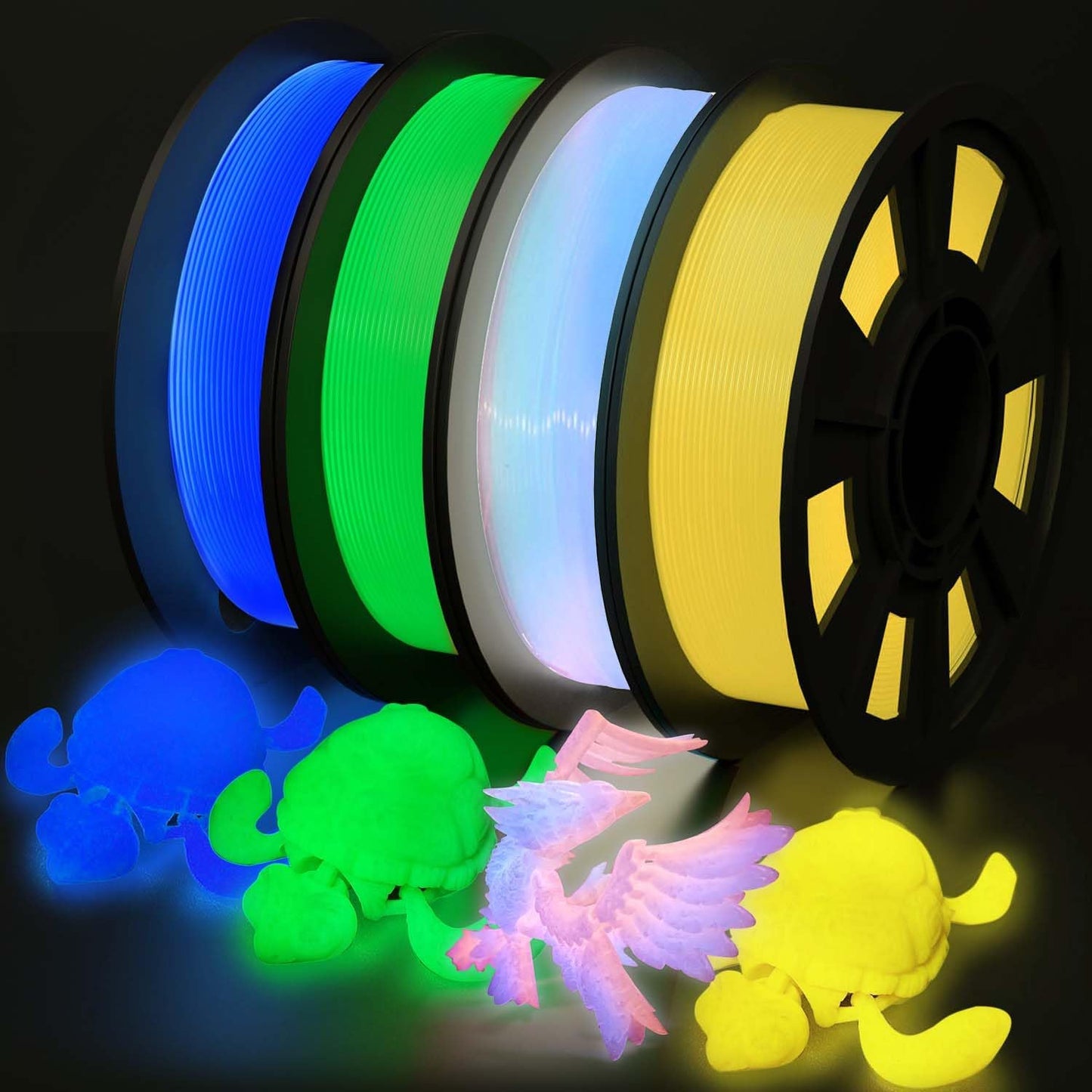 YOUSU 3D Printer Filament Bundle for Glow in The Dark Fun