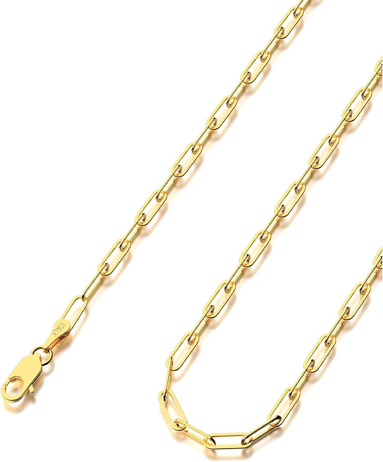 925 Sterling Silver Paperclip Lobster Clasp Chain by Waitsoul