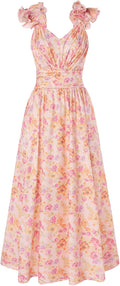Women's Summer Floral Print Sundress Sleeveless A-Line