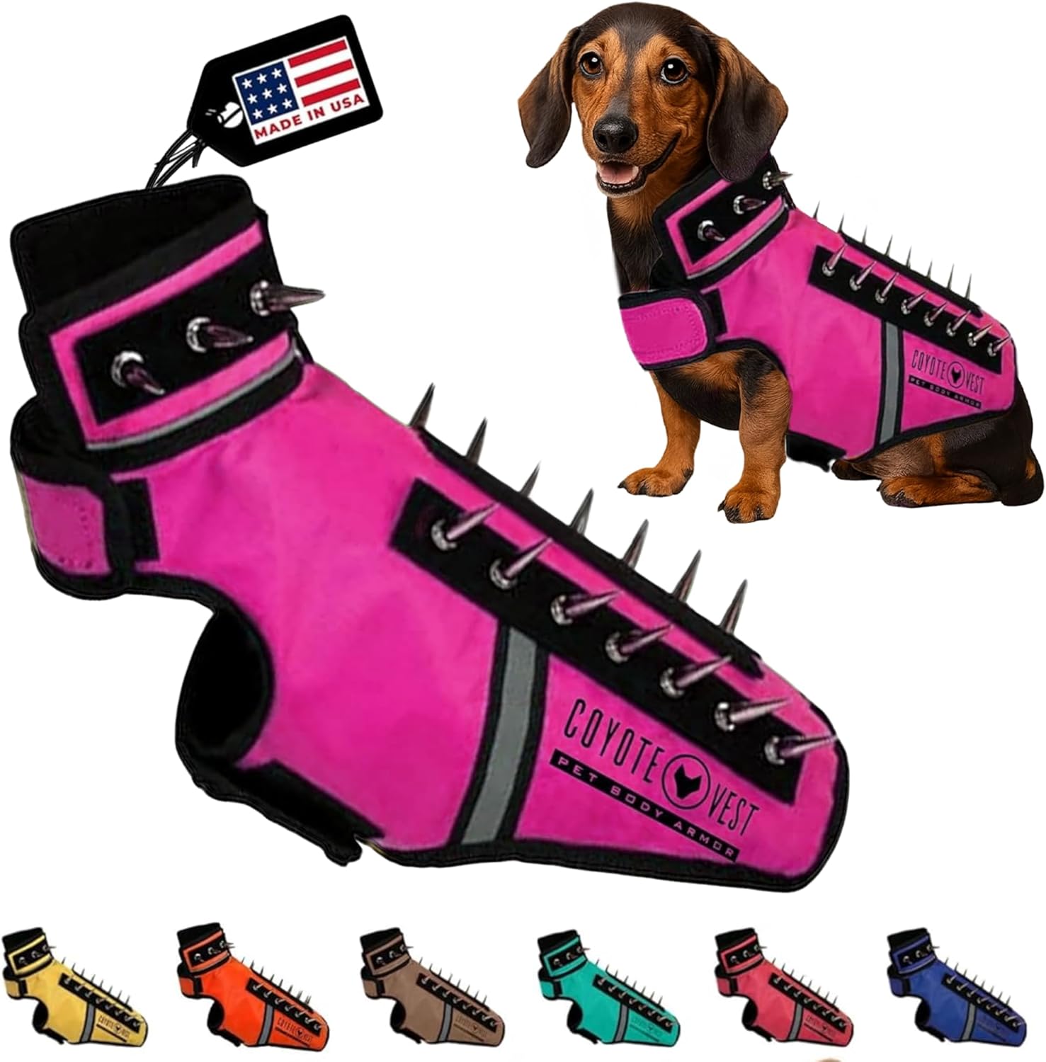 CoyoteVest SpikeVest Dog Harness for Small Dogs - Safety First