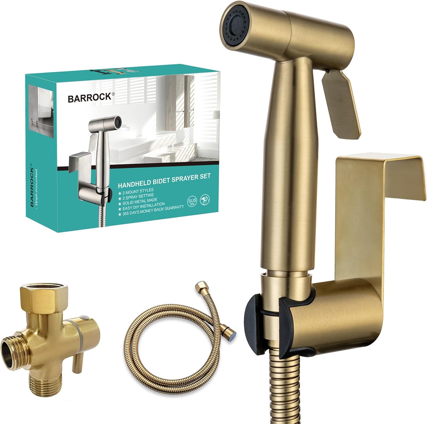 BARROCK Bidet Sprayer Set for Toilets - Adjustable Water Pressure