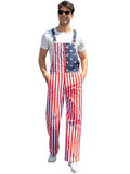 Mens Rompers American Flag Jumpsuits - Comfortable 4th of July