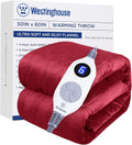 Westinghouse Heated Blanket Throw, Electric Throw with 6 Levels - Cozy