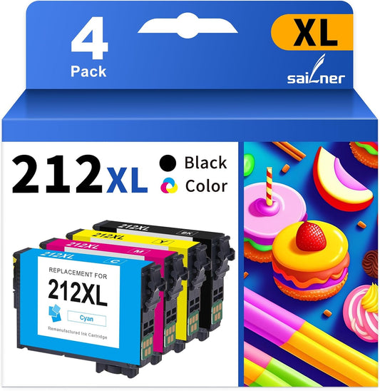 SAILNER Remanufactured Epson 212XL Ink - Superior Print Quality