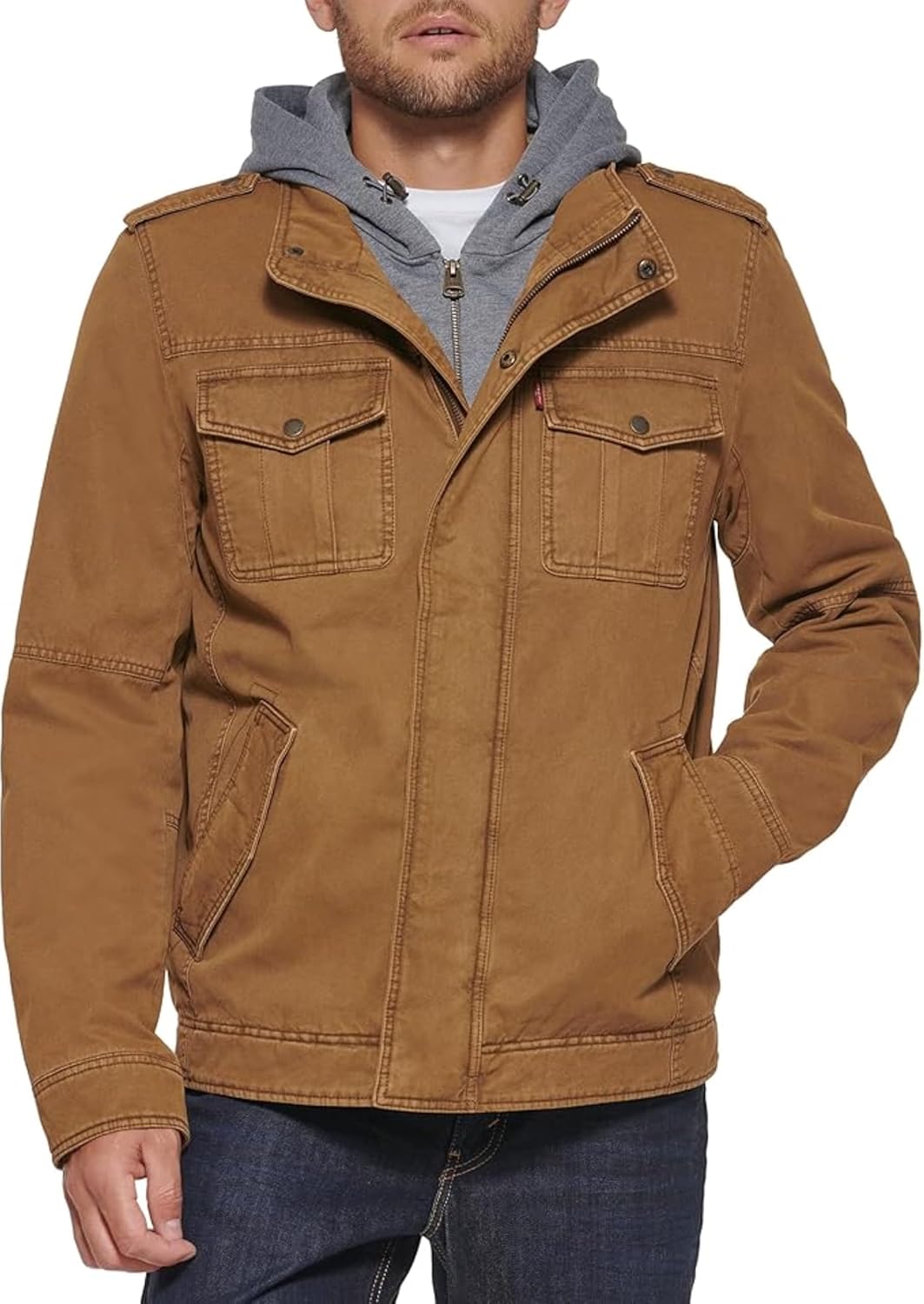 Levi's Men's Washed Cotton Hooded Military Jacket Review