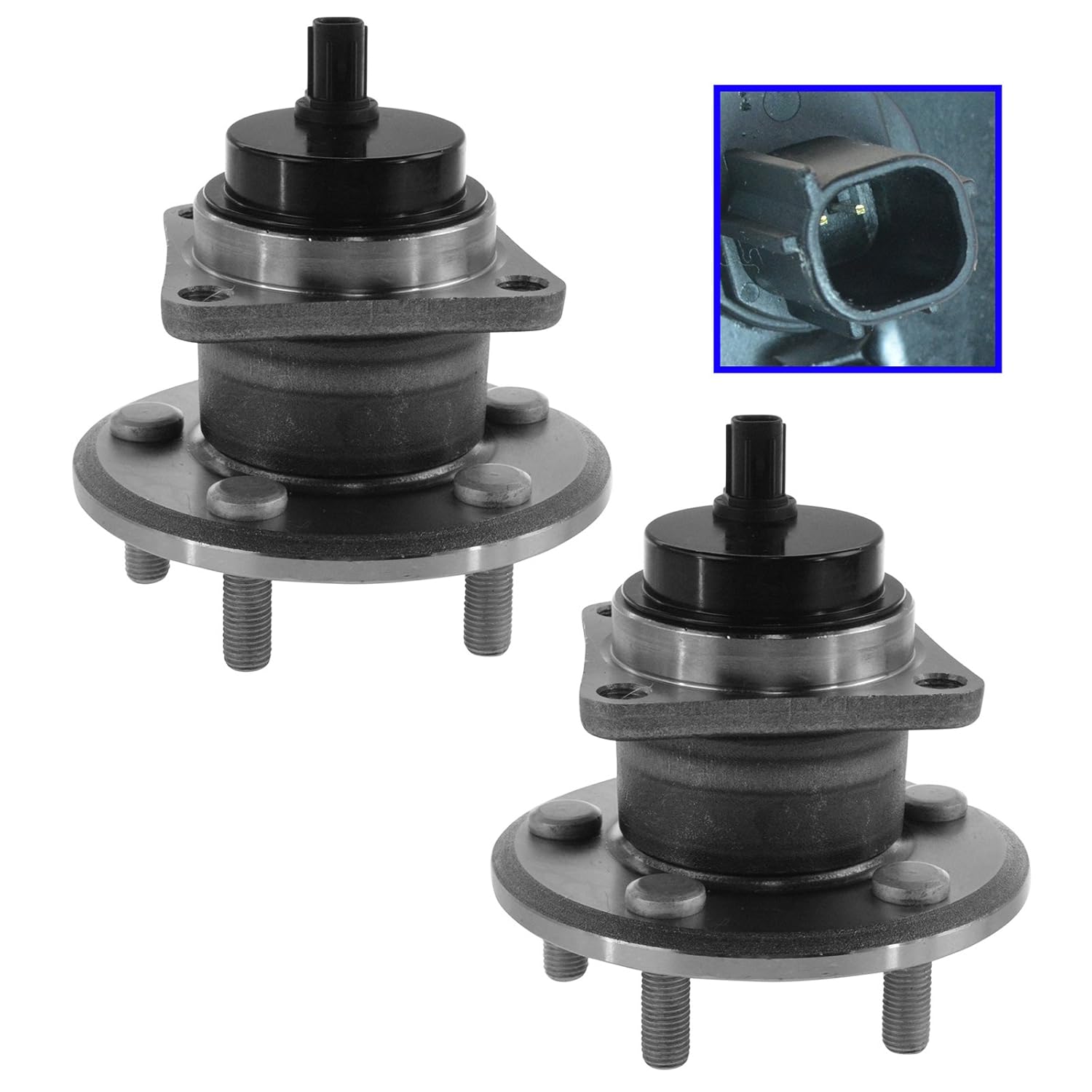 TRQ Rear Wheel Bearing & Hub Assembly Set for Pontiac Vibe