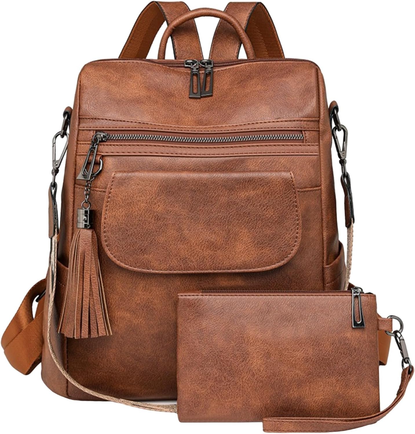 Women's Waterproof Faux Leather Laptop Backpack for Travel
