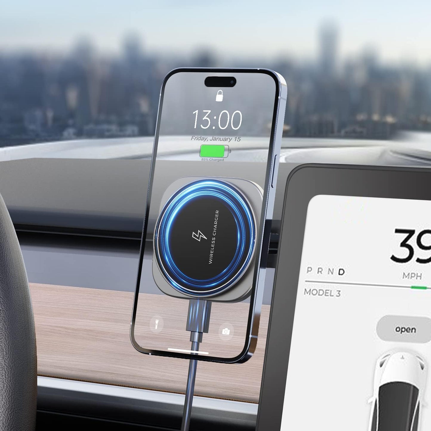 Fast Charging Magnetic Car Mount for Tesla Monitor & MagSafe!