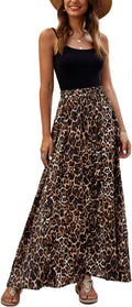 Women Flowy Chiffon Maxi Skirt - Pleated High Waist Summer Beach