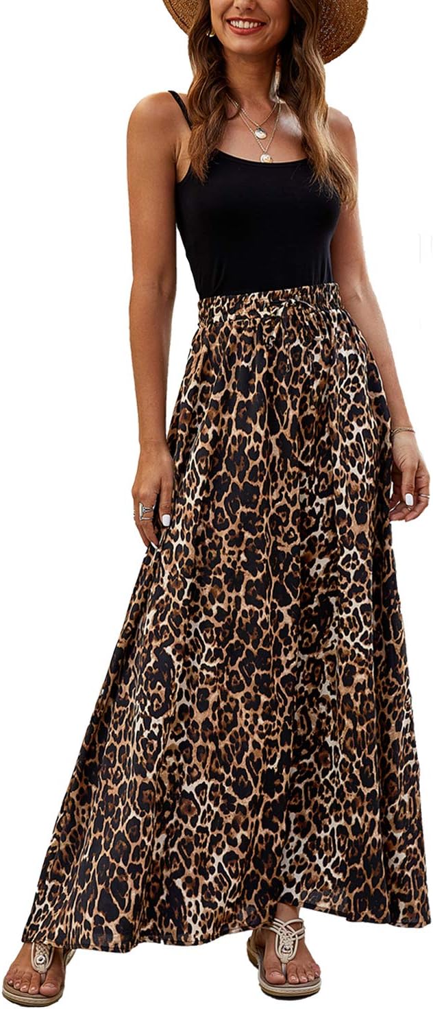 Bluetime Women Flowy Long Skirts for Summer Beach Style
