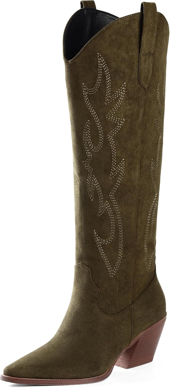 iiimmu Cowgirl Boots for Women - Stylish Knee High Cowboy Boots