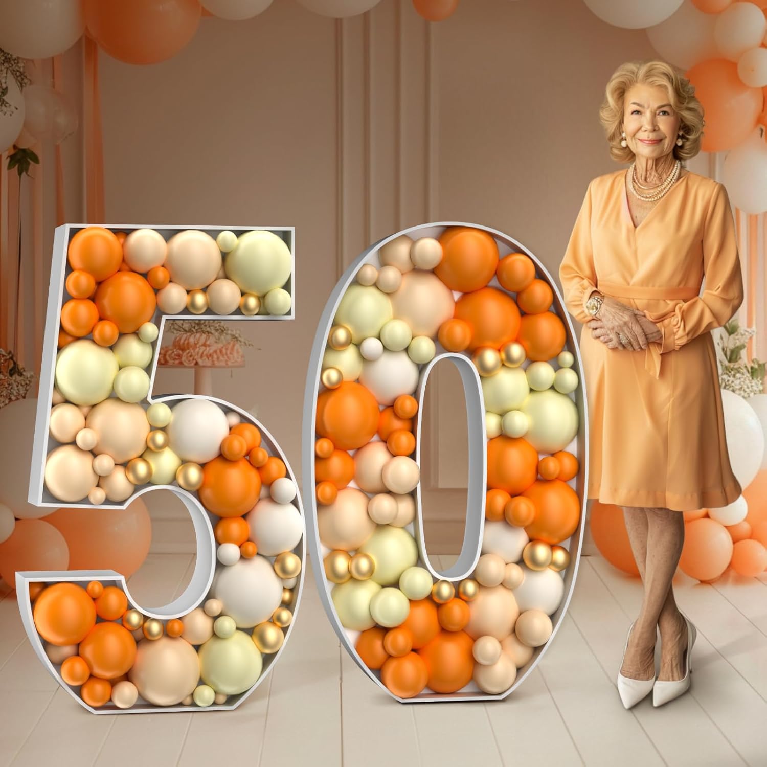 Mosaic Numbers for Balloons: Large 50th Birthday Decorations