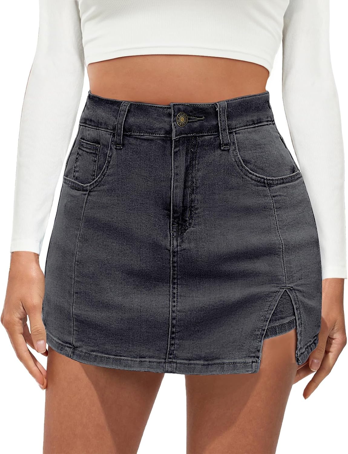 Vetinee Jean Skorts for Women High Waisted Trendy Denim Style