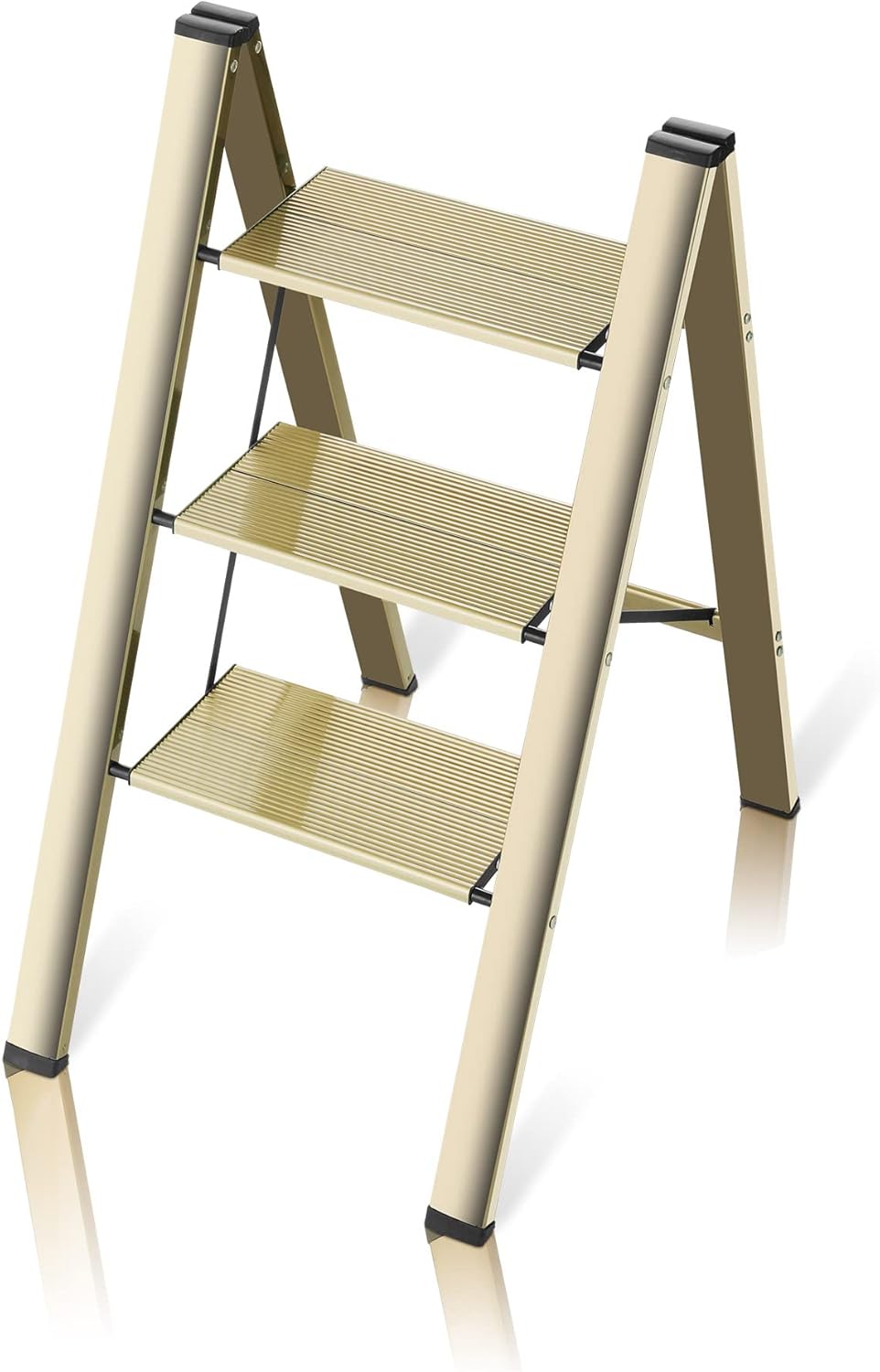 3 Step Ladder Stool with Non-Slip Treads for Home Use