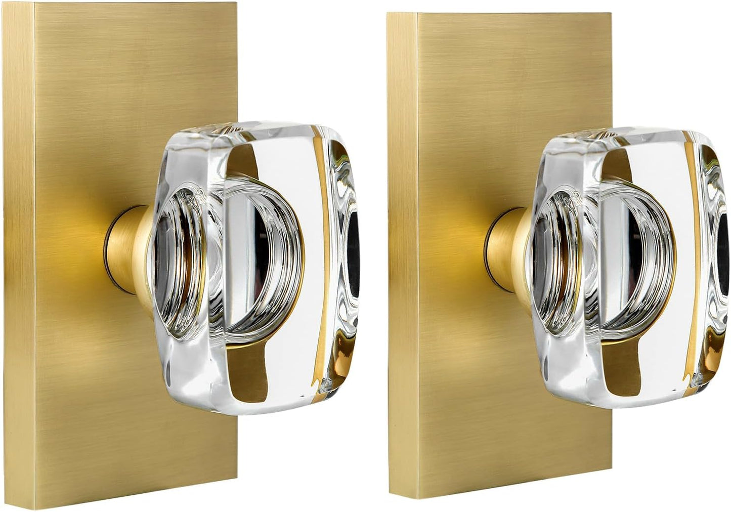 HIEMEY Satin Brass Crystal Glass Dummy Door Knob Review