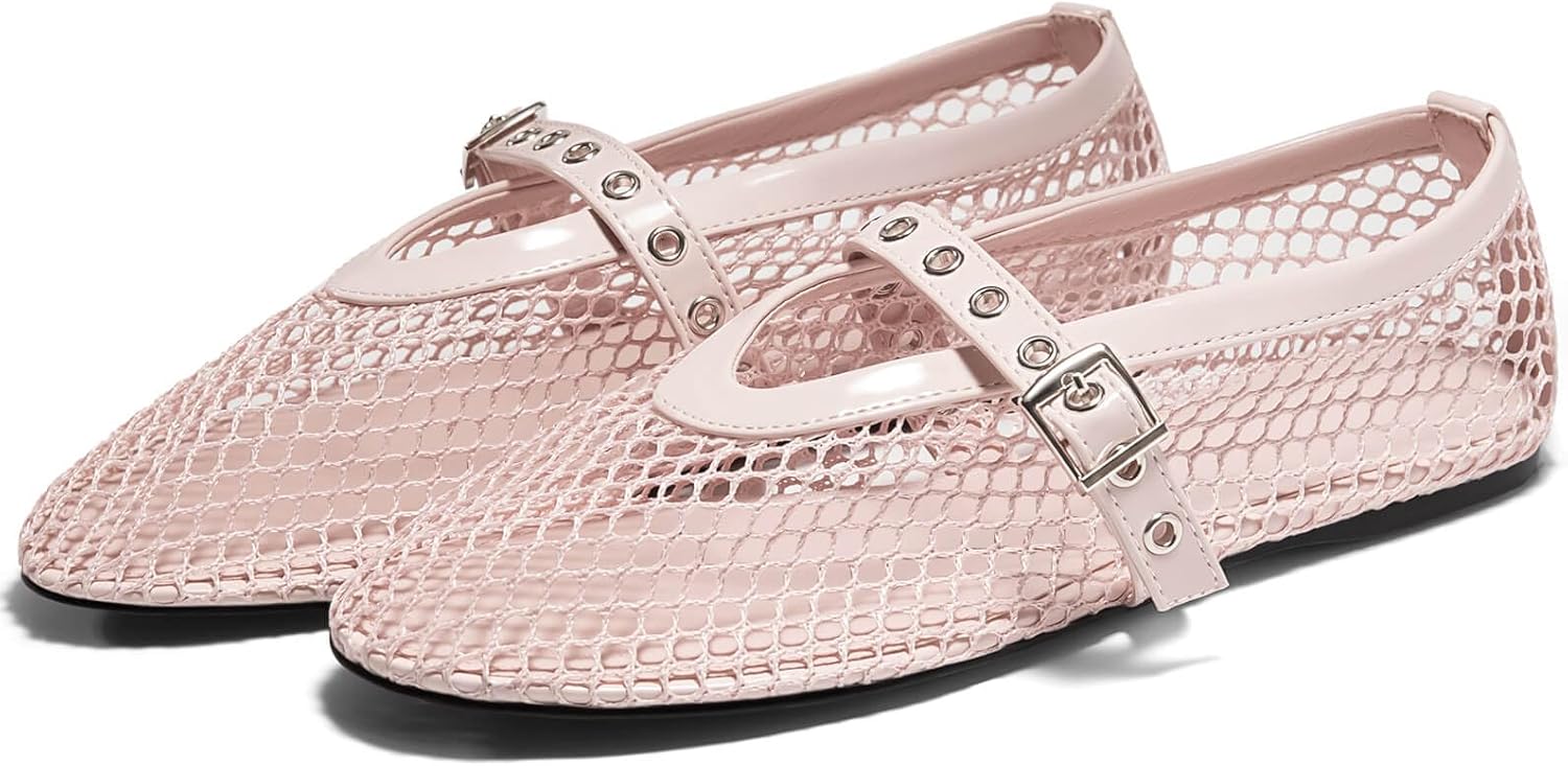Coutgo Womens Mesh Ballet Flats for Comfort and Style