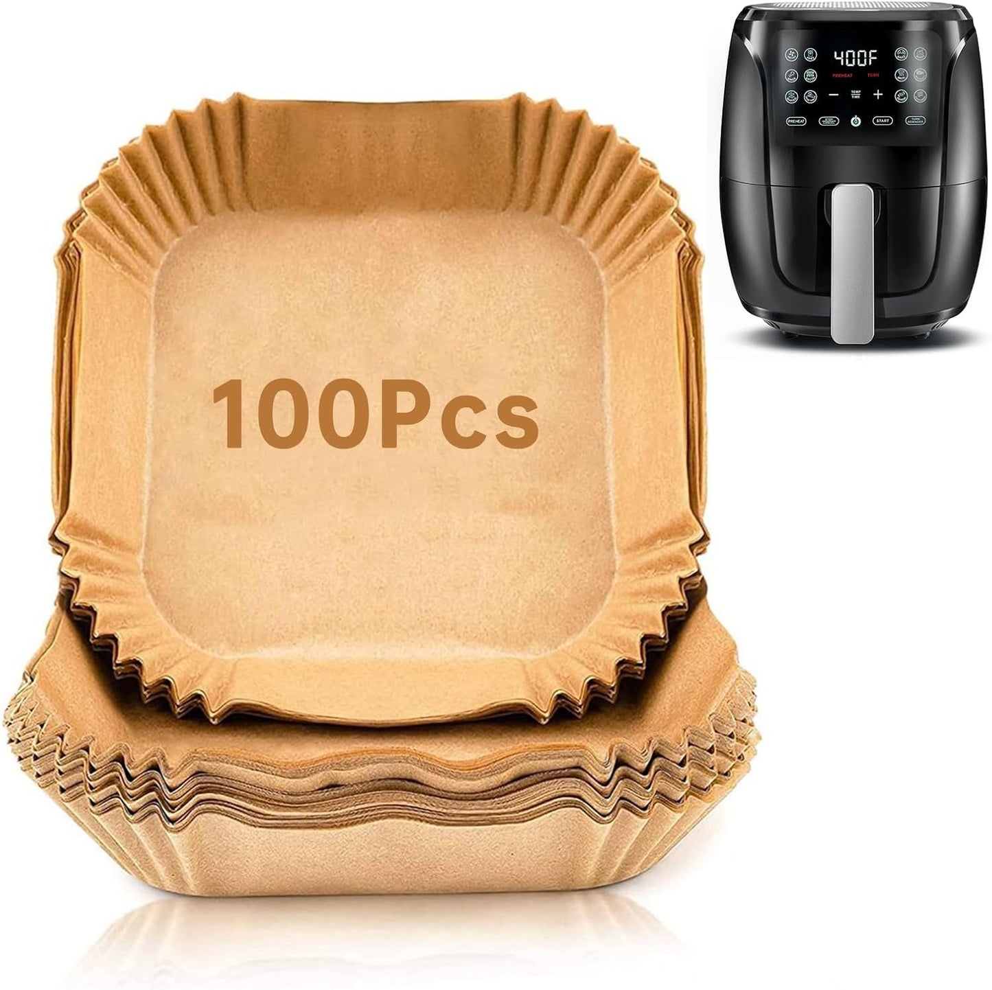 Non-Stick Air Fryer Liners - 100pcs Gourmia Compatible