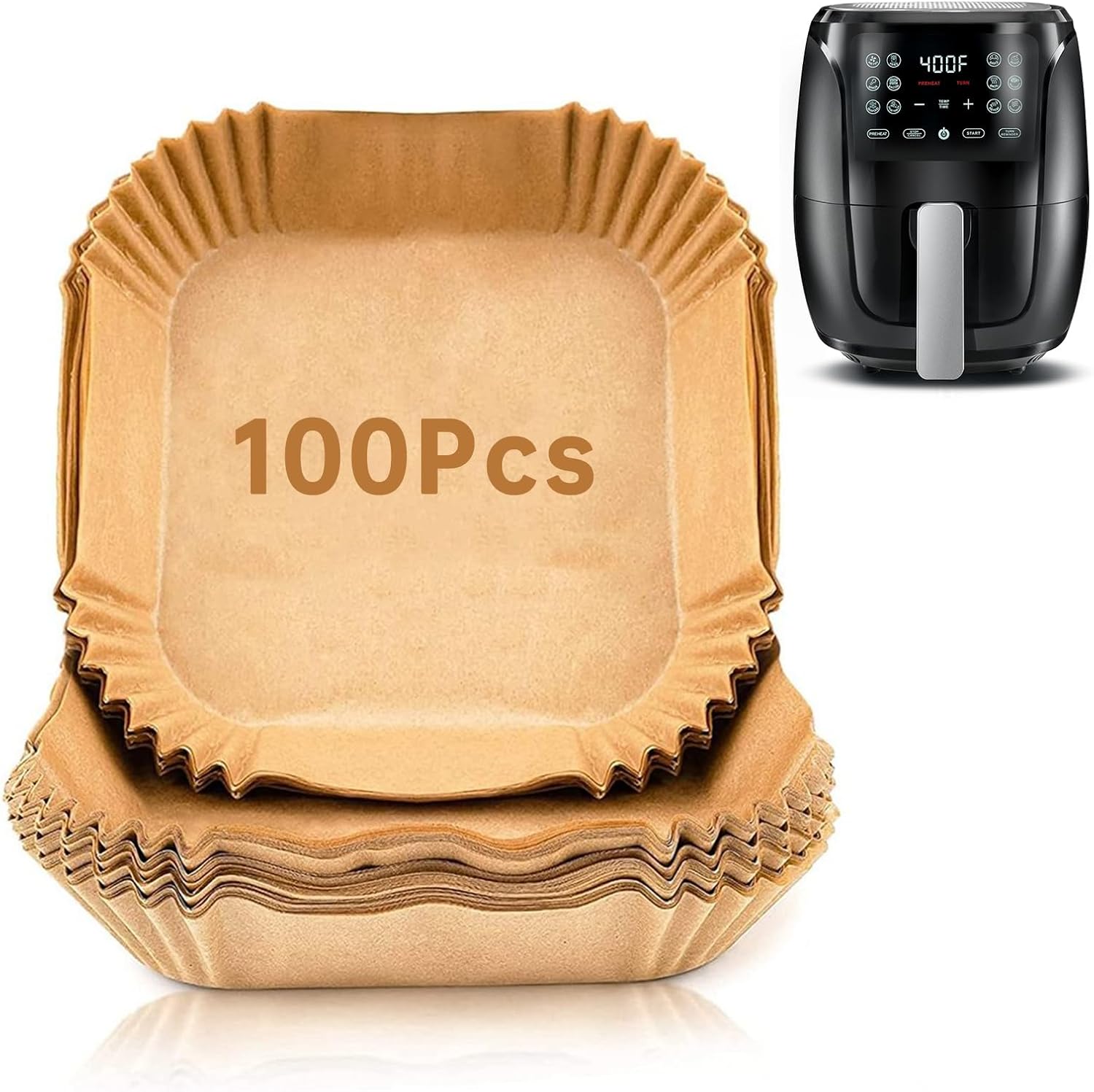 Non-Stick Air Fryer Liners - 100pcs Gourmia Compatible