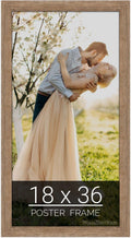 wallsthatspeak 18x36 Brown Barnwood Picture Frame - Rustic Puzzle