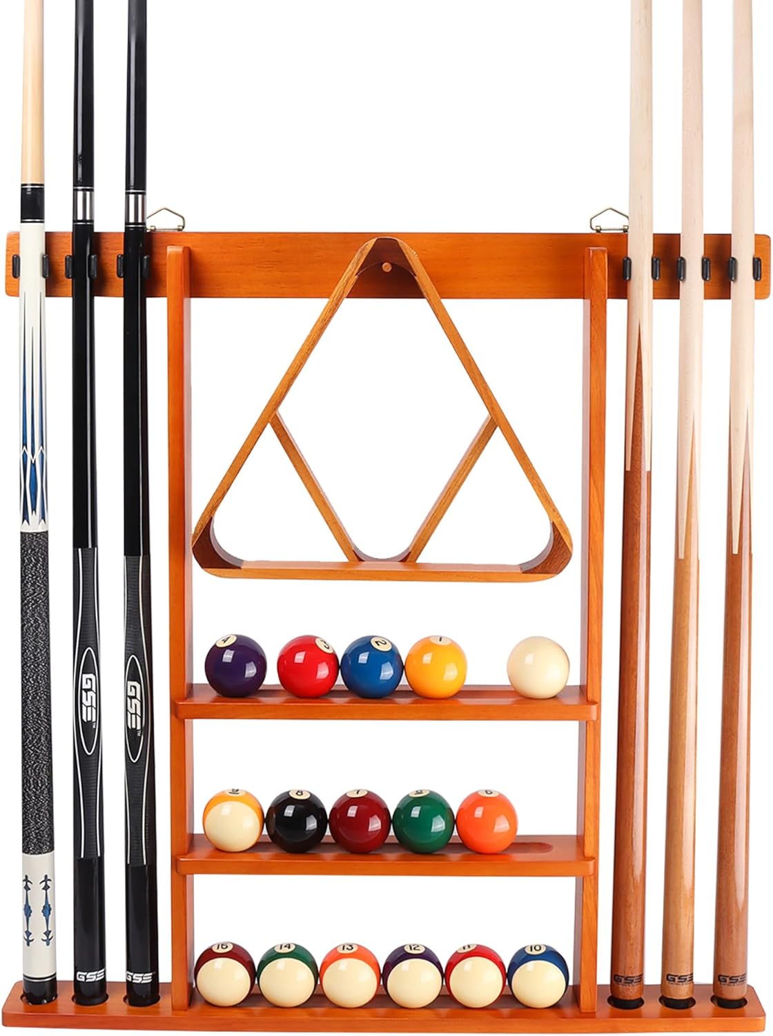 GSE Games & Sports Expert Wall Mount Rack for Cue Sticks