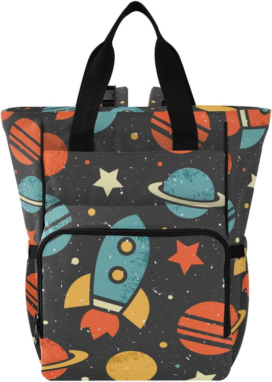 Space Galaxy Diaper Backpack for Baby Essentials