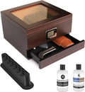 CASE ELEGANCE Glass Top Humidor with Thick Cedar - Accurate Hygrometer