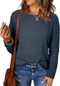 EVALESS Womens Cable Knit Oversized Crewneck Sweater - Lightweight day