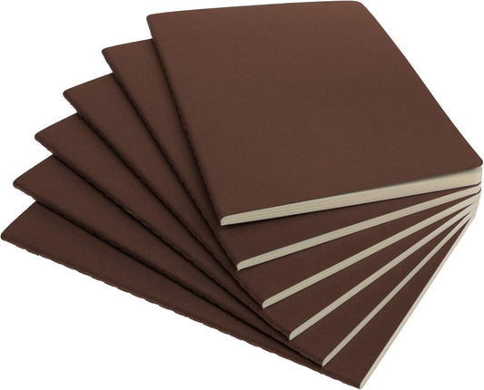 Simply Genius A5 Softcover Notebooks - 6 Pack, 92 College Ruled Pages - Ideal for Work, Travel & School