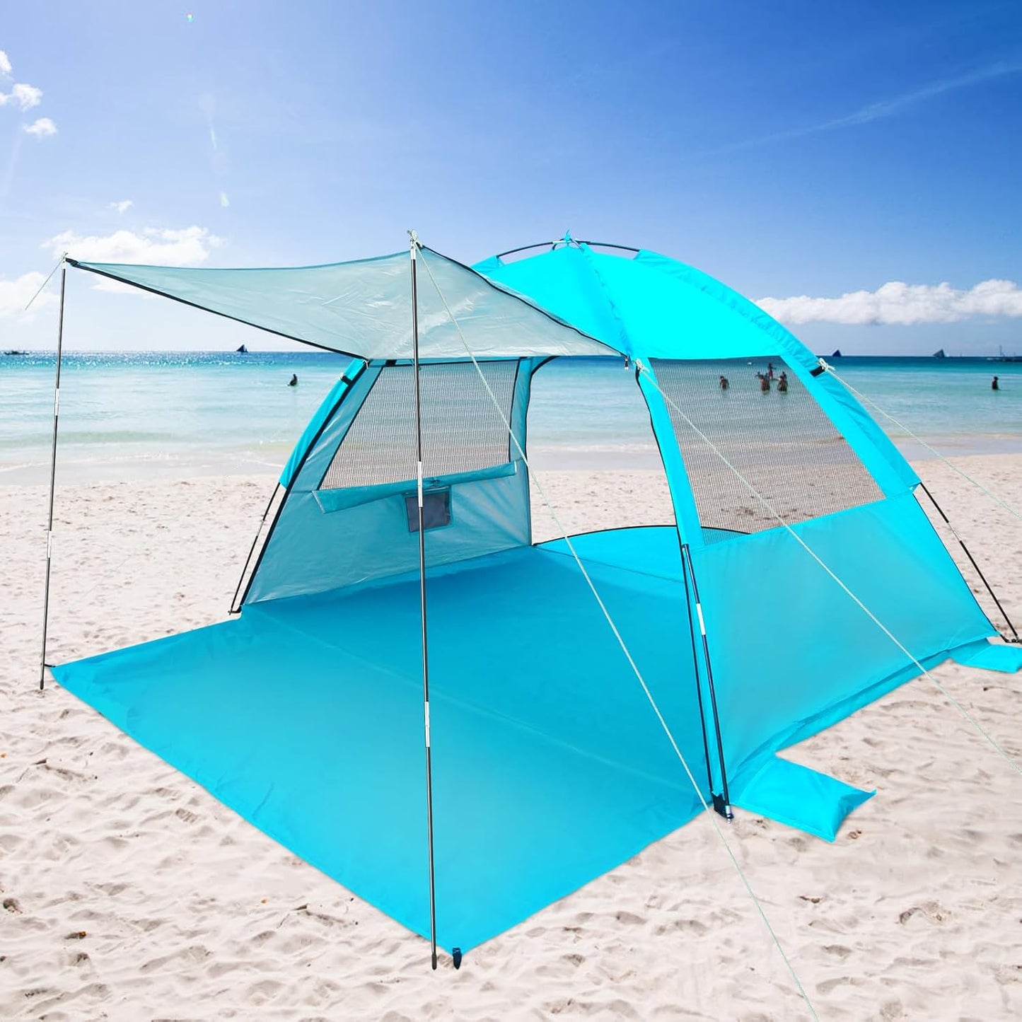 DLUCKY Portable Beach Tent UPF 50+ Sun Shelter