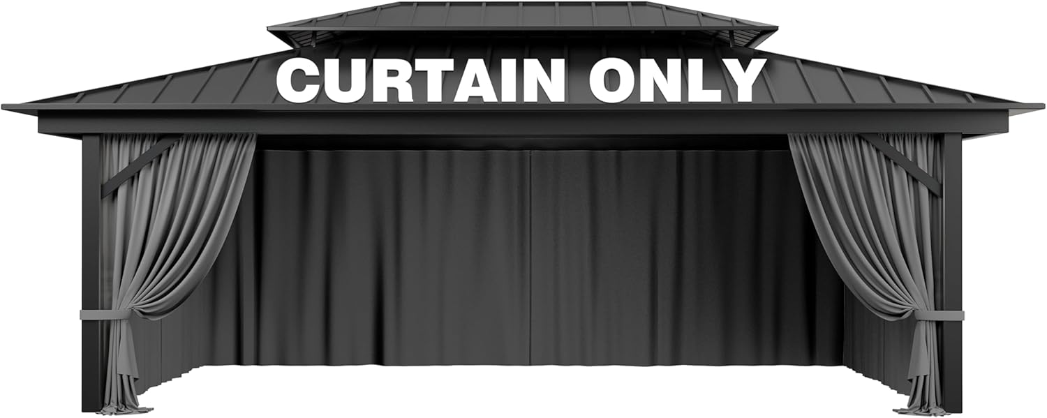 Outdoor Gazebo Curtain Replacement for 12ft X 20ft Gazebos
