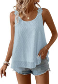 Womens Flowy Sleeveless Boho Tank Top with Lace Straps - Summer Ready