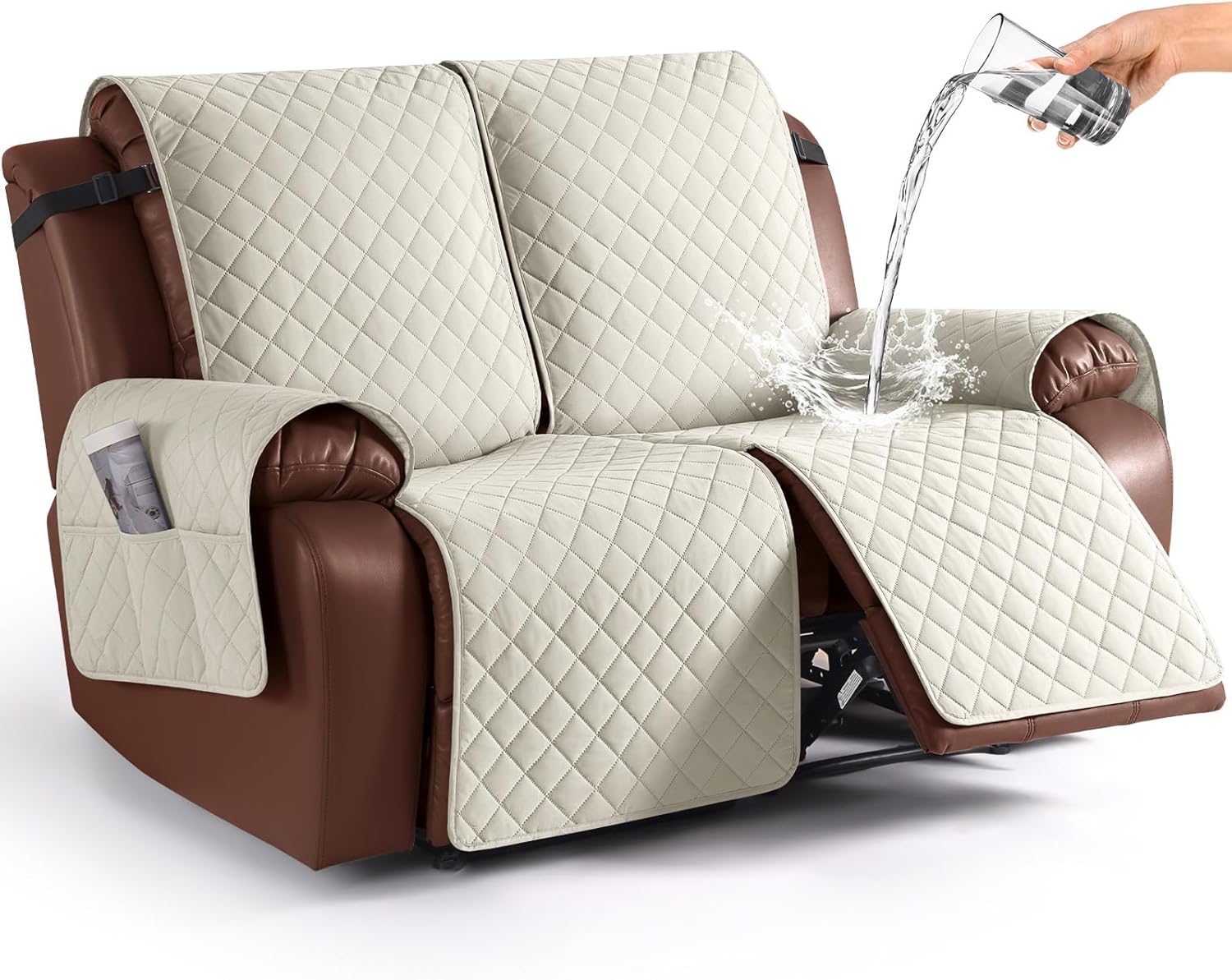 KinCam Waterproof Loveseat Recliner Cover for 2 Seat Protection