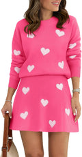 Tankaneo Womens Skirt 2 Piece Sweater Set - Cozy Pleated Mini Outfit