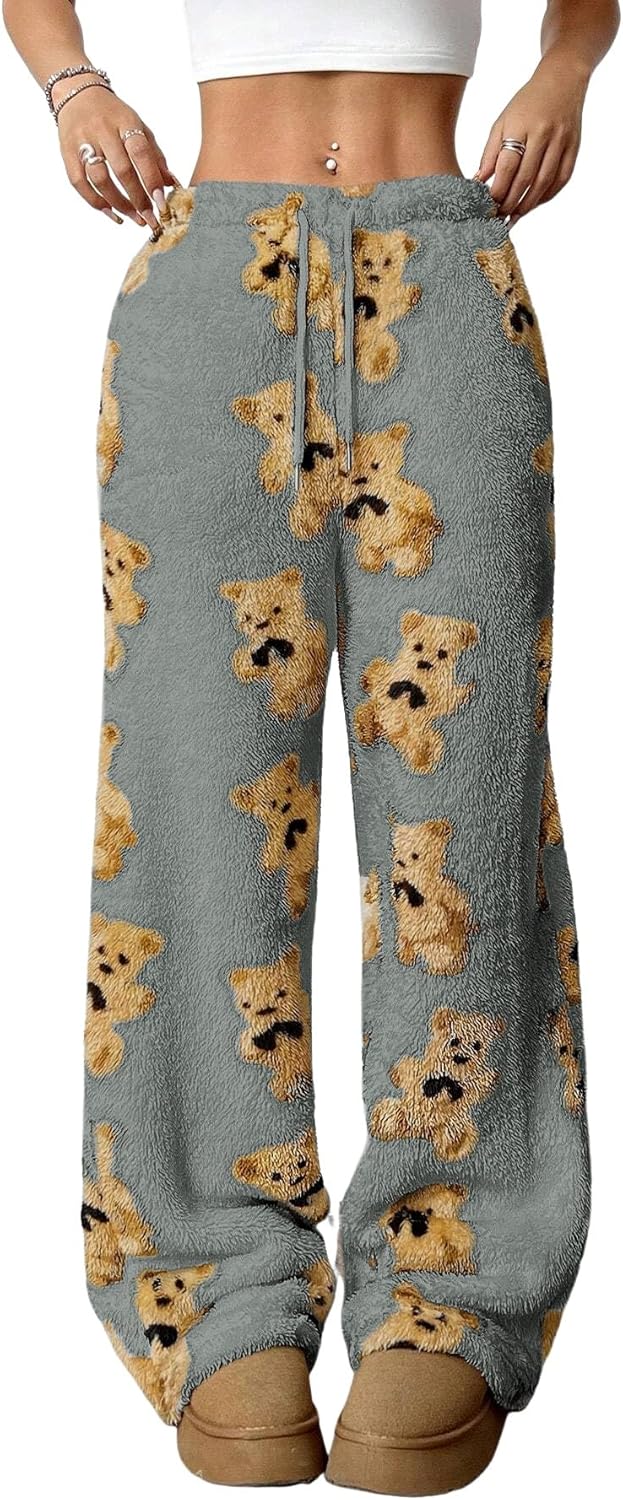 ZAFUL Women's Fuzzy Plush Pajama Pants for Cozy Comfort