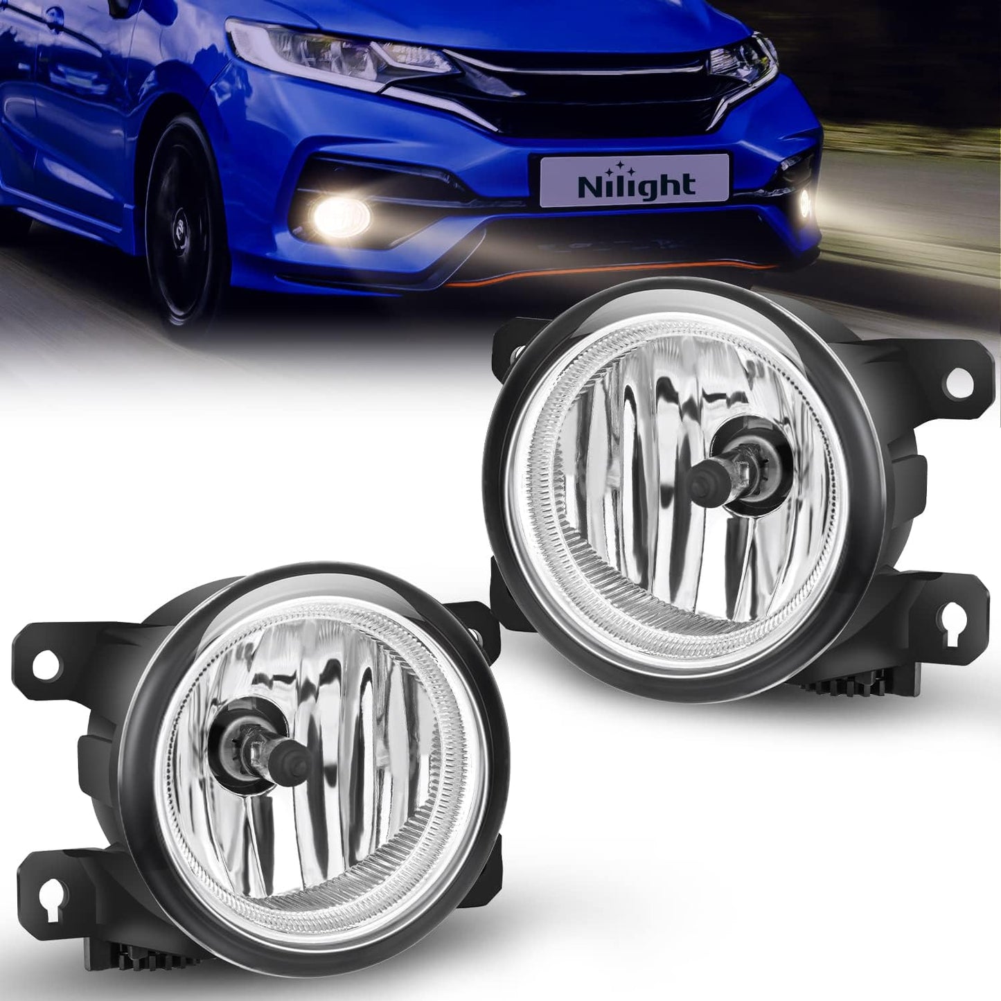 Nilight Fog Lights Assembly for Honda Civic Sedan 2013-2021
