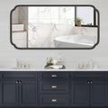48 x 24 in Black Bathroom Vanity Mirror with Metal Frame - Modern