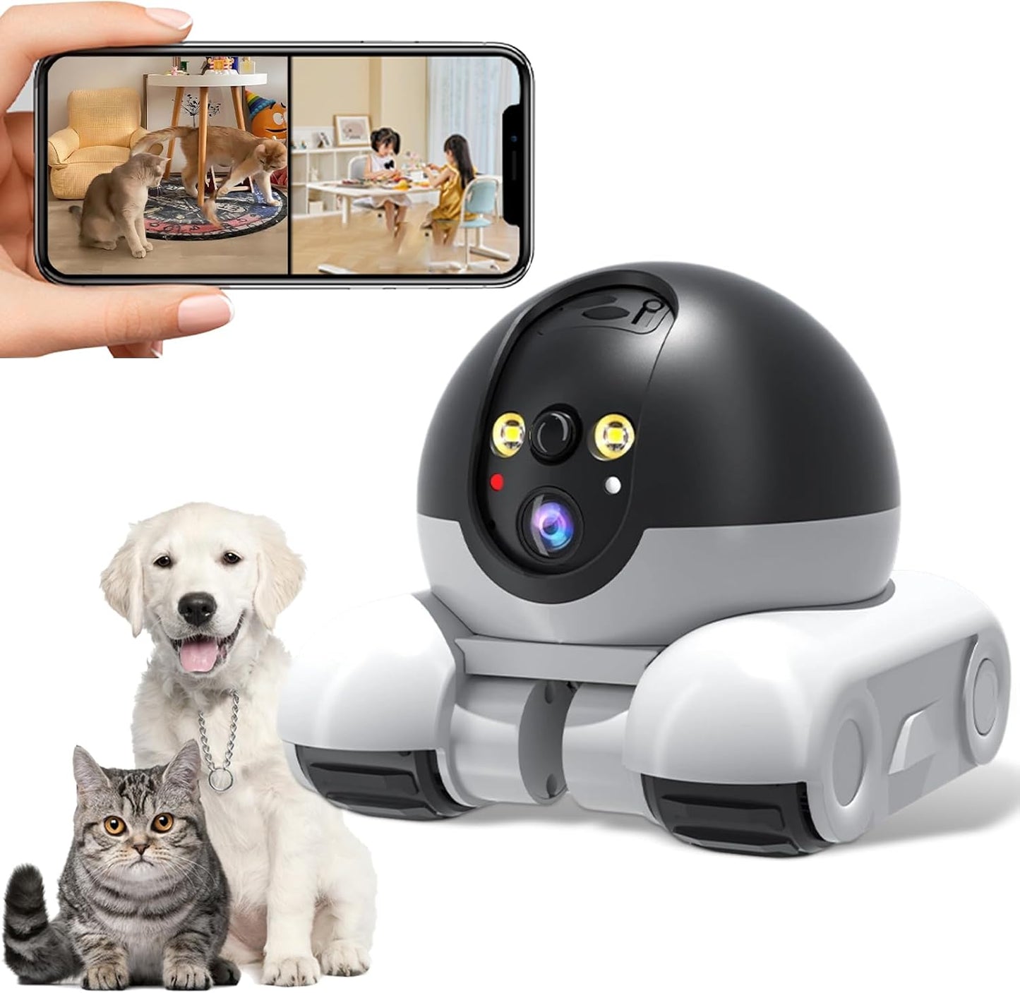 Vikye Double Lens Pet Cam: WiFi 1080P Robot