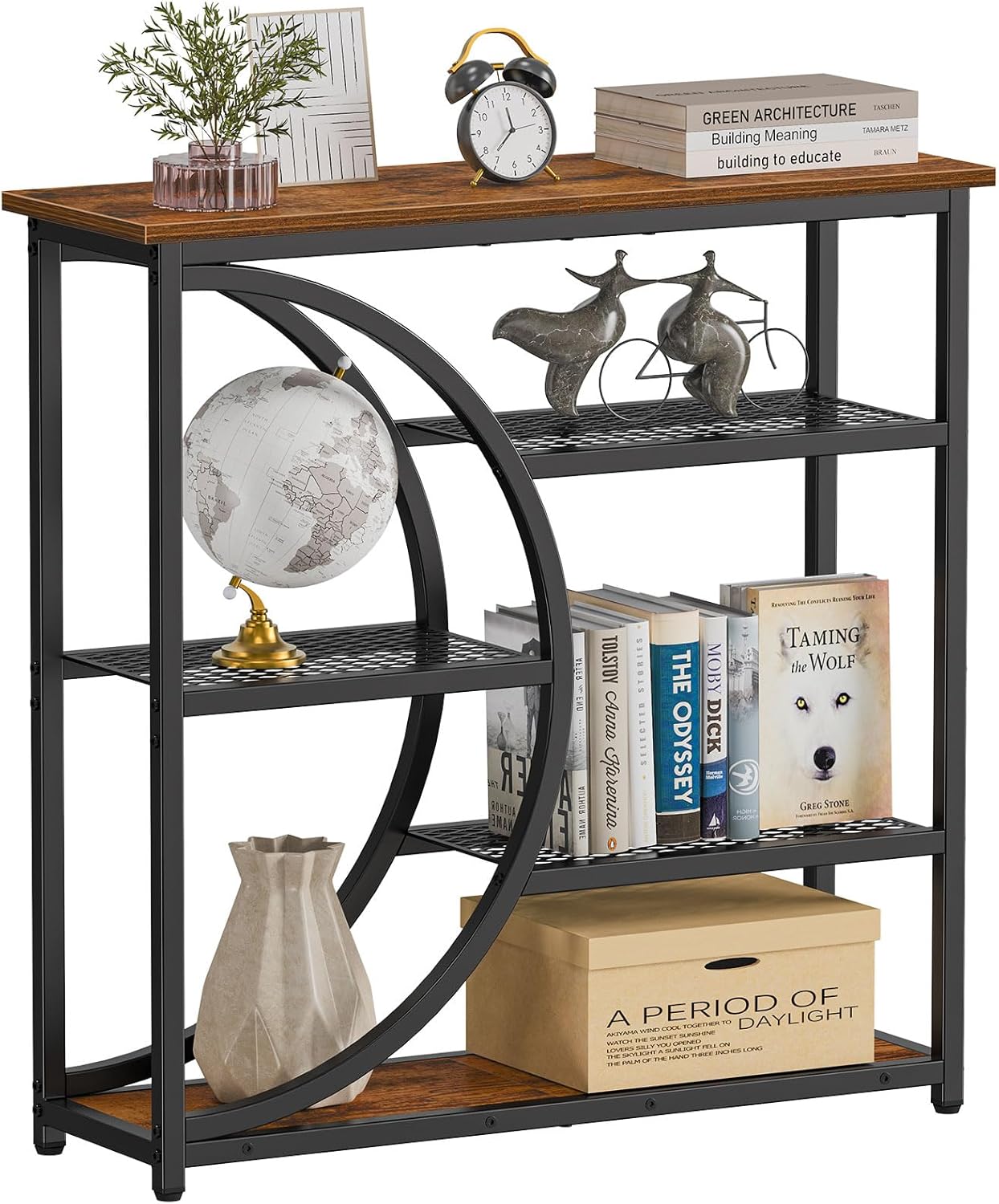 Snughome Entryway Table with 5 Tier Storage for Any Space