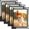 8x10 Picture Frames Black - Set of 4 with HD Real Glass