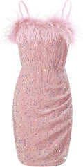 Girls Sequin Bodycon Dress Ruched Teen Sparkle Spaghetti Strap Mini No