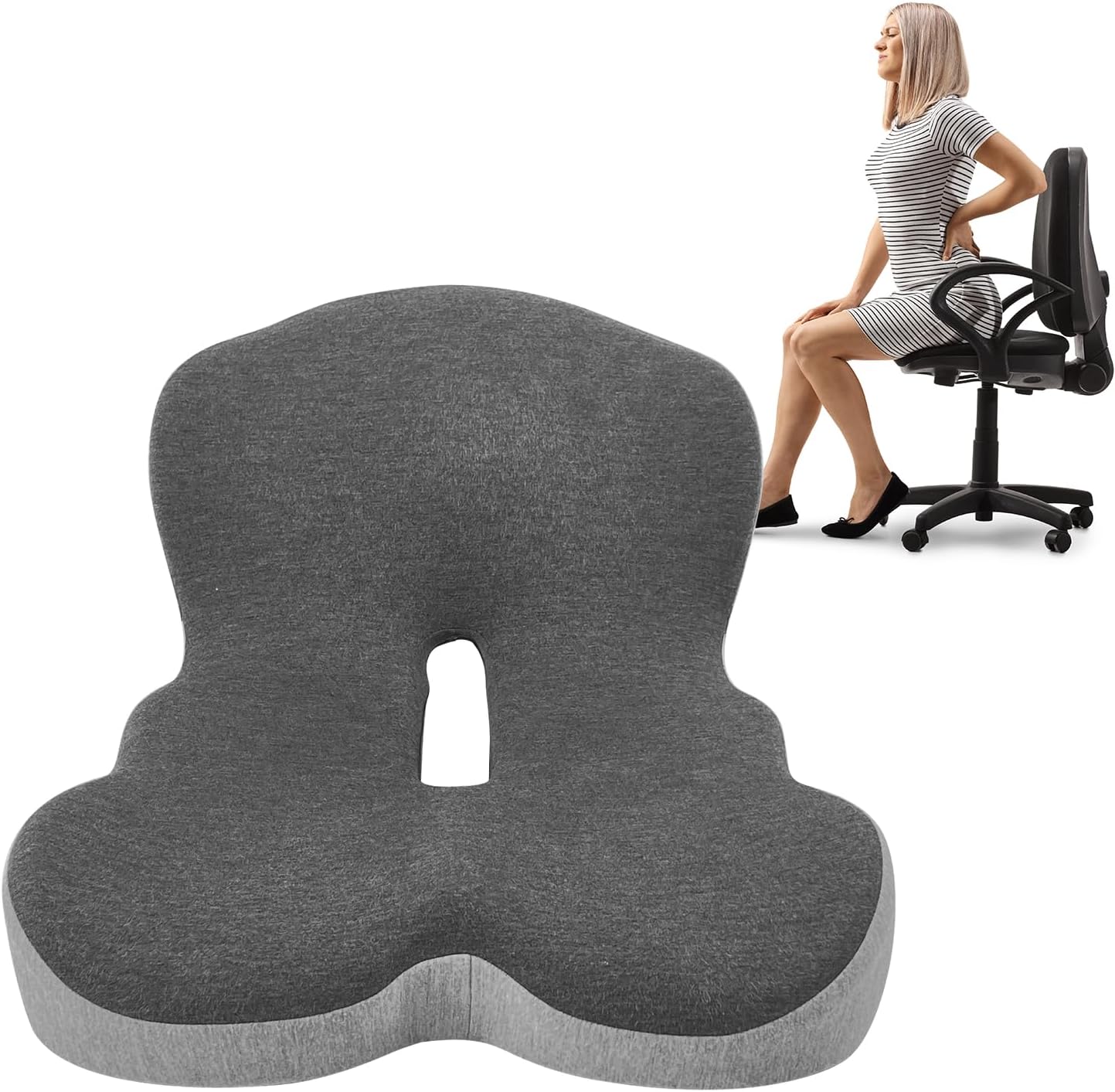 Buttocks Cushion for Office Chair - Ergonomic Memory Foam Seat Pad